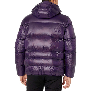Blouson matelassé pour homme en toile, col montant, imprimé dessin animé, léger, rembourré, violet brillant, effet bulle, hiver - Product Image 4