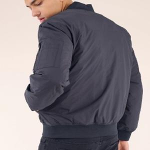 Chaqueta Bomber de Lona Azul Marino para Hombre, Talla Grande, Transpirable, Resistente al Viento, con Cuello de Punto Plano, Abrigo Casual de Invierno para Adolescentes, Cálido para Exteriores - Product Image 4