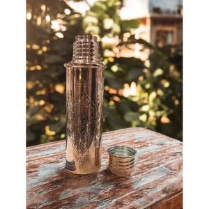 Decorative Etched <b>Copper</b> Drinking Bottle Vintage Floral Pattern <b>Screw</b> Cap Beverage Container Home Table Collection Gift - Product Image 6