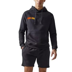 Ensemble short et sweat à capuche deux pièces Streetwear 100% coton logo personnalisé sérigraphié Vêtements pour hommes basiques coton mélangé - Product Image 1