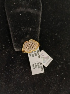 Premium 14K <b>Gold</b> Heart Face <b>Ring</b> with Diamond Look Stones Stylish Bridal Jewelry for Women Supplier - Product Image 4
