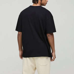 Camiseta Negra de Secado Rápido con Estampado Oversize, Manga Corta, Logotipo Personalizado, Estilo Urbano, para Hombre, Tallas Grandes - Product Image 2