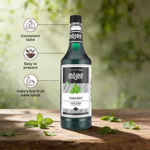 Sirop de menthe verte Mojee 1L – Sirop aromatisé à la menthe de qualité supérieure pour les cocktails sans alcool – Sans arôme ni colorant artificiels - Product Image 4