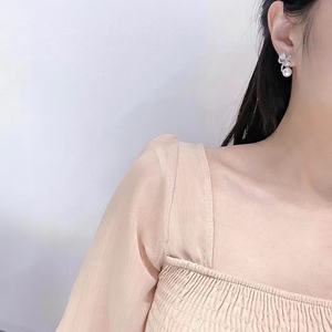 Boucles d'oreilles en argent pur exquis avec perles naturelles de 11-12 mm, nouveaux styles polyvalents pour le quotidien et les trajets, défauts subtils, designs classiques et élégants - Product Image 4