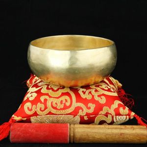 Ensemble de bols chantants OM en laiton pur, fabriqués à la main, avec marteau de méditation pour la guérison des chakras, les rituels bouddhistes et le yoga - Product Image 3