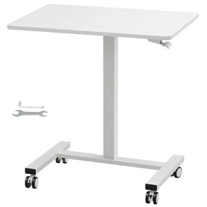 Scrivania Portatile Regolabile in Altezza con Molla a Gas da 28-44 Pollici, 4 Ruote Girevoli a 360 Gradi, 2 Ruote Bloccabili, Scrivania Mobile per Lavoro in Piedi o Seduti - Product Image 1