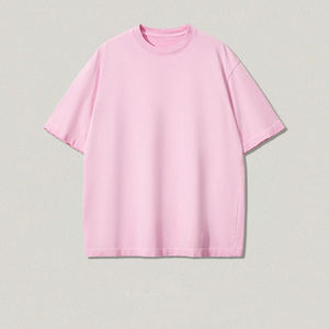 Men's Oversized Solid Color Short Sleeve T-Shirt O-Neck Washed Cotton Casual Blank Design - Product Image 3