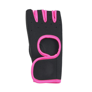 New Style Half Finger Fitness <b>Gloves</b> <b>Black</b> With Pink Trim Neoprene Gym Training <b>Glove</b> Unisex Pull On Design - Product Image 1