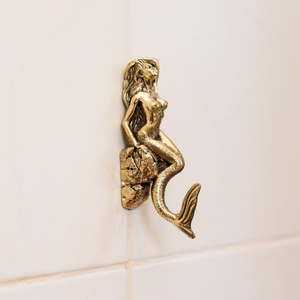 Cast Brass Mermaid Shape Gold Color Hooks Luxury Style <b>Wall</b> Decor Coat And <b>Clothes</b> hanger Metal Hooks Set Home Decoration - Product Image 1