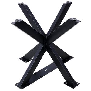 Base per Tavolo da Pranzo Industriale Nera Resistente, Struttura a Forma di Ragno in Acciaio, 28"H X 32"W X 33"D, Gambe a Sezione Quadrata - Product Image 6