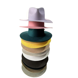 Chapeau Fedora à large bord, couleur unie, protection solaire, design personnalisé, décoration à pompon, décontracté, pour l'extérieur, pêche - Product Image 1