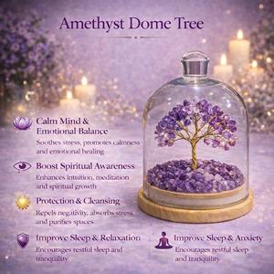 Árbol de los Deseos con Cúpula de Cristal Natural y Caja Premium, Bonsái de Piedras Preciosas, Árbol del Dinero Feng Shui, Decoración para Sanación de Chakras, Artículo de Regalo - Product Image 2