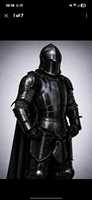 Armure complète de chevalier médiéval noire artisanale avec casque et cape |   Costume d'armure gothique portable pour cosplay et reconstitution historique