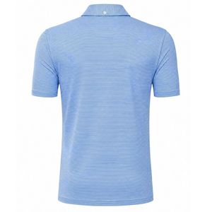Polo pour homme à rayures bleu ciel, sublimation, manches courtes, vêtements de sport légers, vêtements de golf confortables pour les sports - Product Image 2