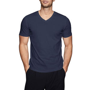T-shirts pour hommes en gros – T-shirts unis à col en V personnalisés, design streetwear, pour la gym, le jogging et le fitness - Product Image 1