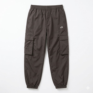 Pantalon cargo jogger en nylon pour homme, style streetwear décontracté, taille élastique, poches utilitaires, léger, coupe-vent, logo personnalisé - Product Image 3