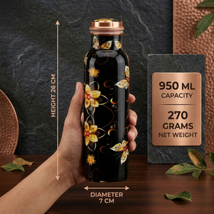 ขวดน้ำทองแดงบริสุทธิ์ 100% พรีเมียม เป็นมิตรกับสิ่งแวดล้อม |   ผลิตภัณฑ์เพื่อสุขภาพและความชุ่มชื้นสำหรับใช้ที่บ้าน ที่ทำงาน ฟิตเนส และการเดินทาง |   ทนทาน ผลิตในอินเดีย - Product Image 6