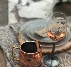 Hammered copper mug <b>set</b> moonstone inspired drink cups reusable premium <b>beverage</b> <b>serving</b> mugs durable finish - Product Image 3