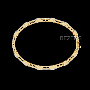 Pulsera de Eslabones Geométricos de Oro con Diamantes Cultivados en Laboratorio, Joyería Fina de Diseño Audaz, Obra Maestra de Lujo, Diseño Arquitectónico - Product Image 4