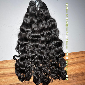 Real Indian Human Hair Cuticles Aligned Tangle Free Indian <b>Curly</b> Hair <b>Extensions</b> Remy Grade Single Donor Hair <b>Extensions</b> - Product Image 1