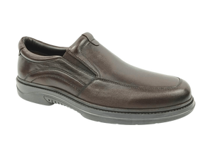 Mocasines de Cuero Marrón para Hombre, Punta Redonda, Sin Cordones, Acolchados, Zapatos de Oficina y Carrera, Suela de Goma, Diseño Sólido, Entresuela de EVA - Product Image 1