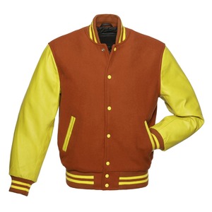 Blouson universitaire sur mesure style High Street, manches blanches, col montant, capuche en laine noire, logo frontal, hiver - Product Image 1
