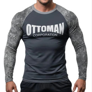 Camiseta de Manga Larga con Diseño Personalizado y Logotipo Impreso por Transferencia de Calor, Nueva Llegada, para Artes Marciales Mixtas (MMA) para Adultos, Color Gris - Product Image 5