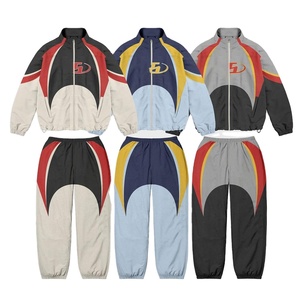 Ensemble d'été décontracté streetwear coupe-vent à capuche, short en nylon léger uni avec cordon de serrage, style vintage vieilli et oversize - Product Image 1