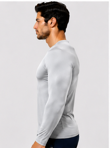 T-shirt médical respirant et à séchage rapide pour homme, coupe ajustée, manches longues, uniforme d'hôpital, brodé - Product Image 2