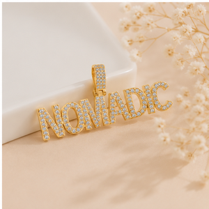 Customizable 925 Silver & Gold Plated Bling Font Style Moissanite VVS Diamond Pendant Personalized <b>Name</b> Necklace-Hip Hop Jewelry - Product Image 2
