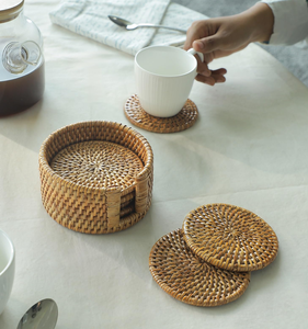 Posavasos de Ratán Resistentes al Calor, Accesorios Decorativos para Mesa con Forma Redonda, Juego de 6 Piezas en Oferta - Product Image 6