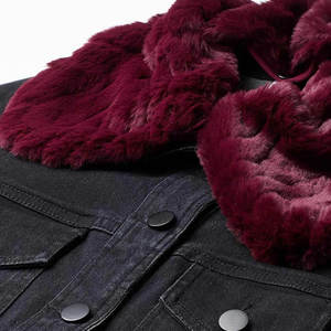 Chaqueta vaquera de imitación para mujer de marca superior, lavado medio, bajo precio, con botones cubiertos, color liso, chaqueta vaquera para mujer. - Product Image 6