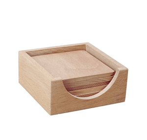 Posavasos de Madera para Regalo de Boda, Posavasos de Madera con Soporte, Posavasos de Bar de Estilo Moderno y Creativo - Product Image 3