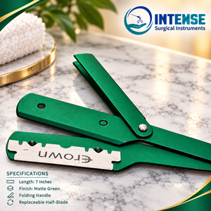 Rasoir droit professionnel pour barbier avec lame remplaçable et boîte de 100 lames de rasoir - Product Image 2