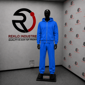 Blue Mens Tracksuit Set <b>Full</b> <b>Zip</b> <b>Hoodie</b> Straight Leg Sweatpants Casual Sportswear Plain Jogging Suit Wholesale Custom Casual Out - Product Image 3