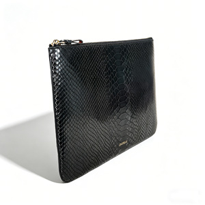 [Highly Recommended] High Quality Castello Cowhide Characters Printed Leather Tablet Utility <b>Zipped</b> <b>Pouch</b> Case Polyester Foil - Product Image 2