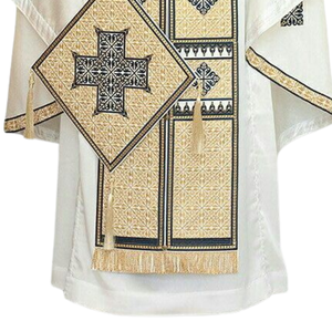 Ensemble de vêtements de prêtre orthodoxe brodés sur mesure, design croix or blanc, qualité supérieure, unisexe adulte, vêtements religieux ShineWays - Product Image 4