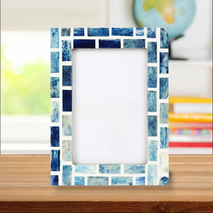 FAIZA CRAFT FC-241 Custom Bone Inlay Waterproof Photo <b>Frame</b> Home Decor Tabletop Display White Blue Modern Stylish Art Gifts - Product Image 6