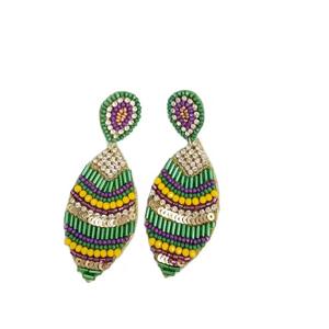 Pendientes de cuentas hechos a mano con flecos, estilo indio, bordados con cuentas de semillas, para fiesta, moda femenina. - Product Image 1