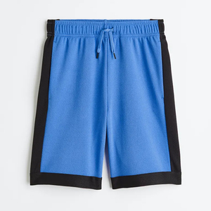 <b>Men</b> Blue Solid Color Blocked Canvas Bermuda <b>Shorts</b> with Front Logo Mid Waist <b>Quick</b> <b>Dry</b> Eco-Friendly Windproof Casual Sport Style - Product Image 1