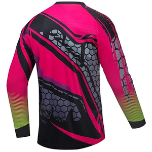 เสื้อแข่งมอเตอร์ครอส MTB แขนยาว ระบายอากาศ แห้งเร็ว ผลิตจากโพลีเอสเตอร์/ไนลอน พิมพ์ลายแบบ Sublimation  รับทำโลโก้และชื่อทีมตามสั่ง - Product Image 2