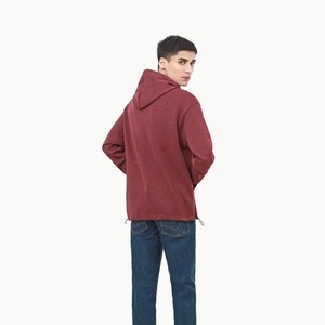Sudadera con Capucha Color Granate para Hombre, 100% Algodón, Corte Regular, Color Sólido Informal, con Bolsillo, Tejido de Punto, para Otoño - Product Image 2
