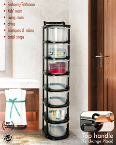 Organizador de Cajones Transparente Rectangular Apilable y Plegable de 7 Niveles de PP para Cocina, Sala de Estar y Oficina - Product Image 2