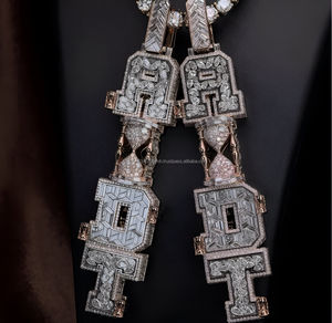 IGI/GIA Lab Grown Vintage 10k <b>Rose</b> Gold Wedding/Engagement Pendants Cut Diamond Unisex for Hip-hop Style Rap Jewelry - Product Image 1