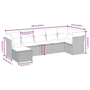 Conjunto de Sofá Grande para Jardín de Ratán Sintético Marrón con Acero con Recubrimiento en Polvo, Muebles de Exterior Premium - Product Image 4