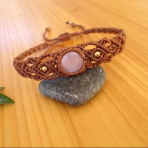 Handmade Black Onyx Brass & Thread Vintage Gold Plated <b>Adjustable</b> <b>Bracelet</b> Healing Jewelry Gift - Product Image 1