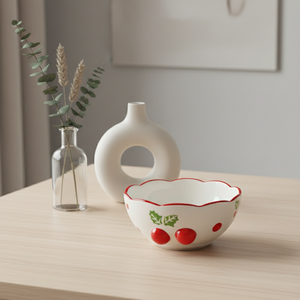 Tazón para Ensalada de Porcelana Fina con Diseño de Flor de Pascua y Puntos, Calidad Premium, 3460988A-15 - Product Image 6