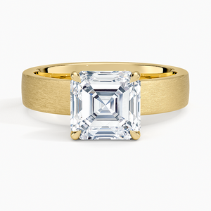 Bague solitaire élégante en or jaune 14 carats avec finition satinée, luxe intemporel et finition satinée de qualité supérieure - Product Image 1