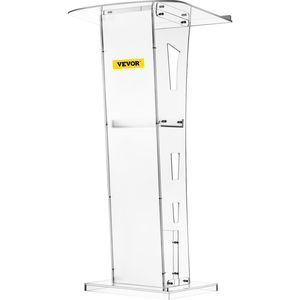 Podio in Plexiglass Alto 45 Pollici, Tavolo 26,8x15 Pollici, Pulpito in Acrilico per Chiese, Lastra Acrilica Spessa 8 mm, Prodotto per Presentazioni in Acrilico - Product Image 1