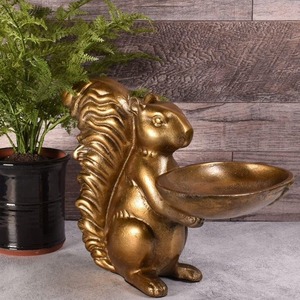 ชามโลหะรูปกระรอกสไตล์วินเทจ งานแฮนด์เมดขัดเงา ของตกแต่งบ้าน - Product Image 3